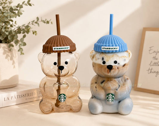 Starbucks Leopard Print Series Bearista Bear Glass 20oz