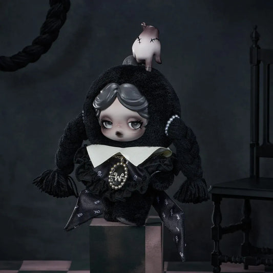 POPMART SKULLPANDA × Wednesday Plush(Classic Dress Version)