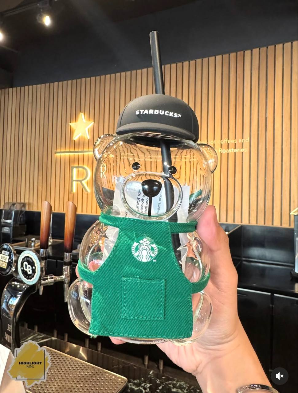 Starbucks Philippines Limited Bearista Bear Glass with Black Hat