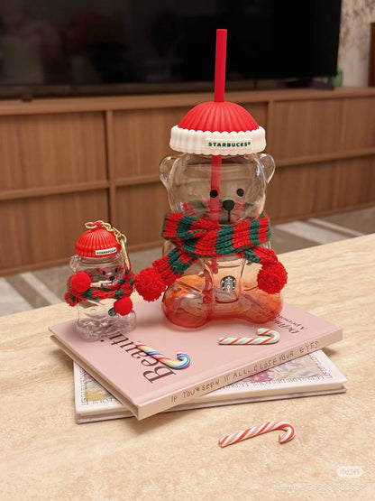 [Pre-order] Starbucks Christmas 2026 Bearista Bear Glass and Keychain with Scarf