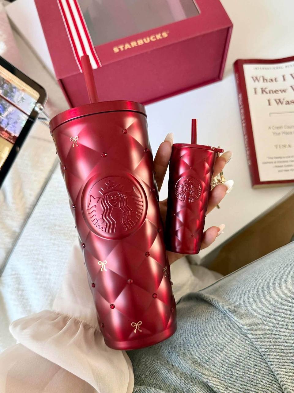 [Pre-order] Starbucks Christmas 2026 Red Diamond Cup with Mini Cup Keychain