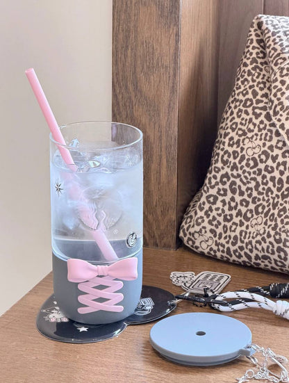 Starbucks China 2026 Ballet Series 635ml Glass Straw Cup with Soft Silicone Lid