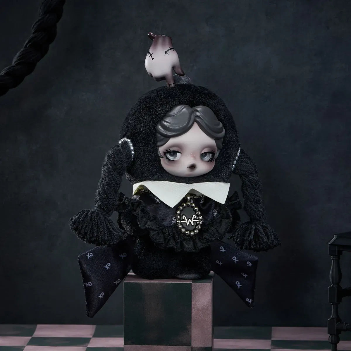 POPMART SKULLPANDA × Wednesday Plush（Classic Dress Version）