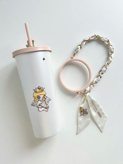 Pre-order Starbucks MOLLY series 860ml Stainless Steel Straw Cup With Hanging Chain