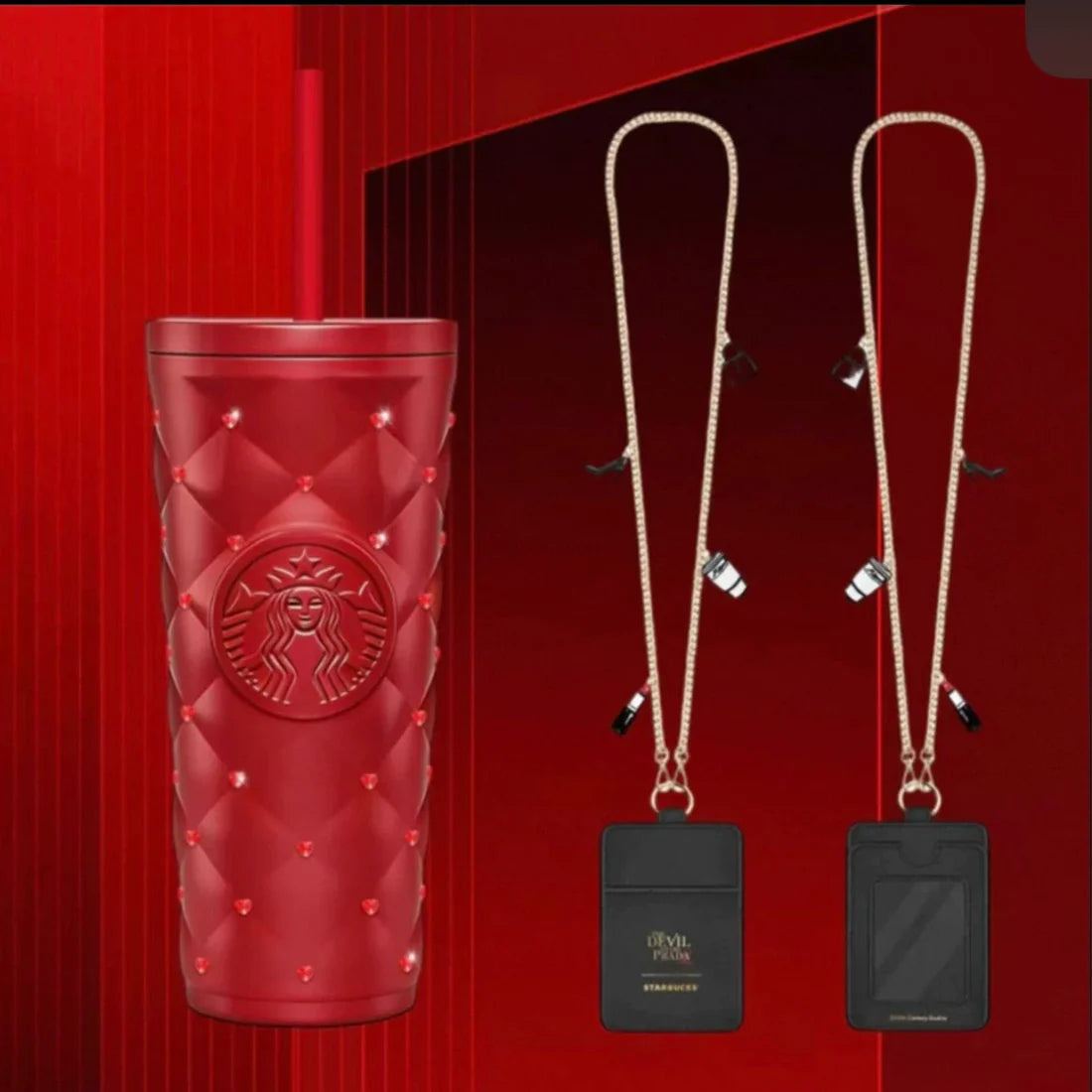 Starbucks China 2026 and The Devil Wears Prada Collaboration Series 590ml red love diamond