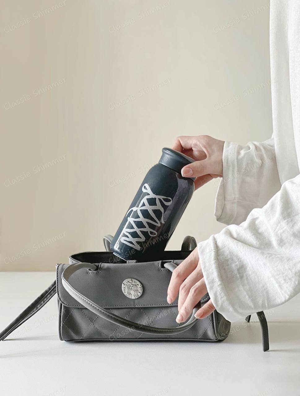 Starbucks China 2026 Ballet Series Black 355ml Sparkling Ribbon Stainless Steel Cup with Small Bag