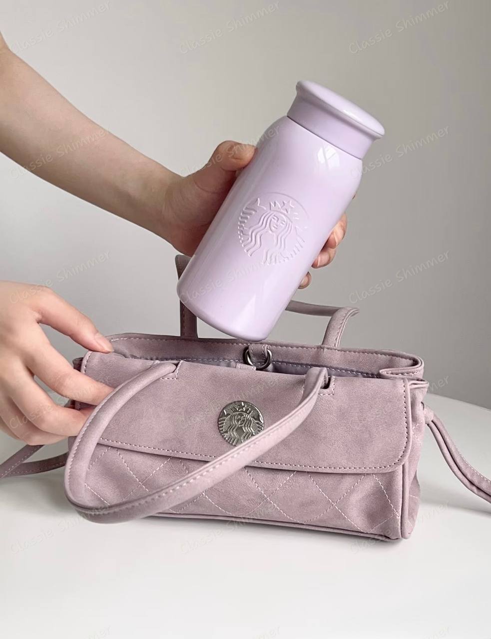 Starbucks China 2026 Ballet Series Pink 355ml Sparkling Ribbon Stainless Steel Cup with Small Bag