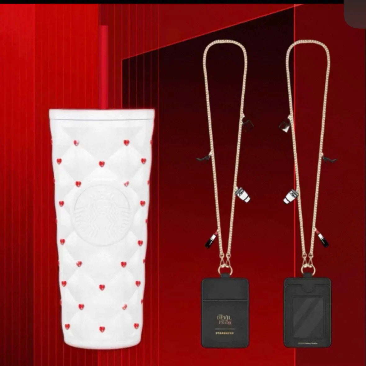 Starbucks China 2026 and The Devil Wears Prada Collaboration Series 590ml white love diamond